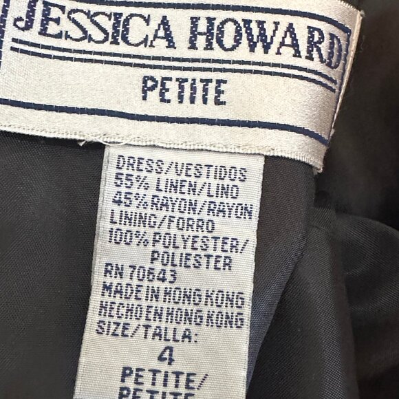 VTG Jessica Howard Linen Embroidered Cheongsam Qipao Floral Maxi Dress Petite 4 - Picture 11 of 12